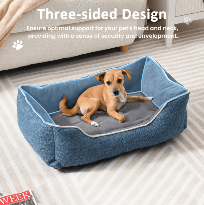 Non-Slip Plush Dog Bed with Detachable Washable Cover – Multi-Use for Small Dogs and Cats