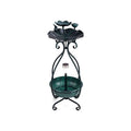 Outdoor Bird Bath Feeder with Flower Planter and Solar Lights