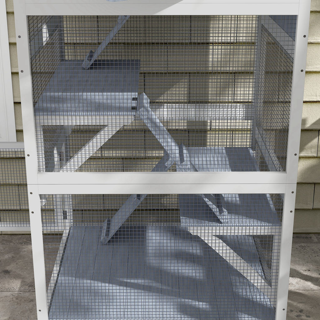 Outdoor Catio on Wheels with Multi-Level Platforms and Hammock