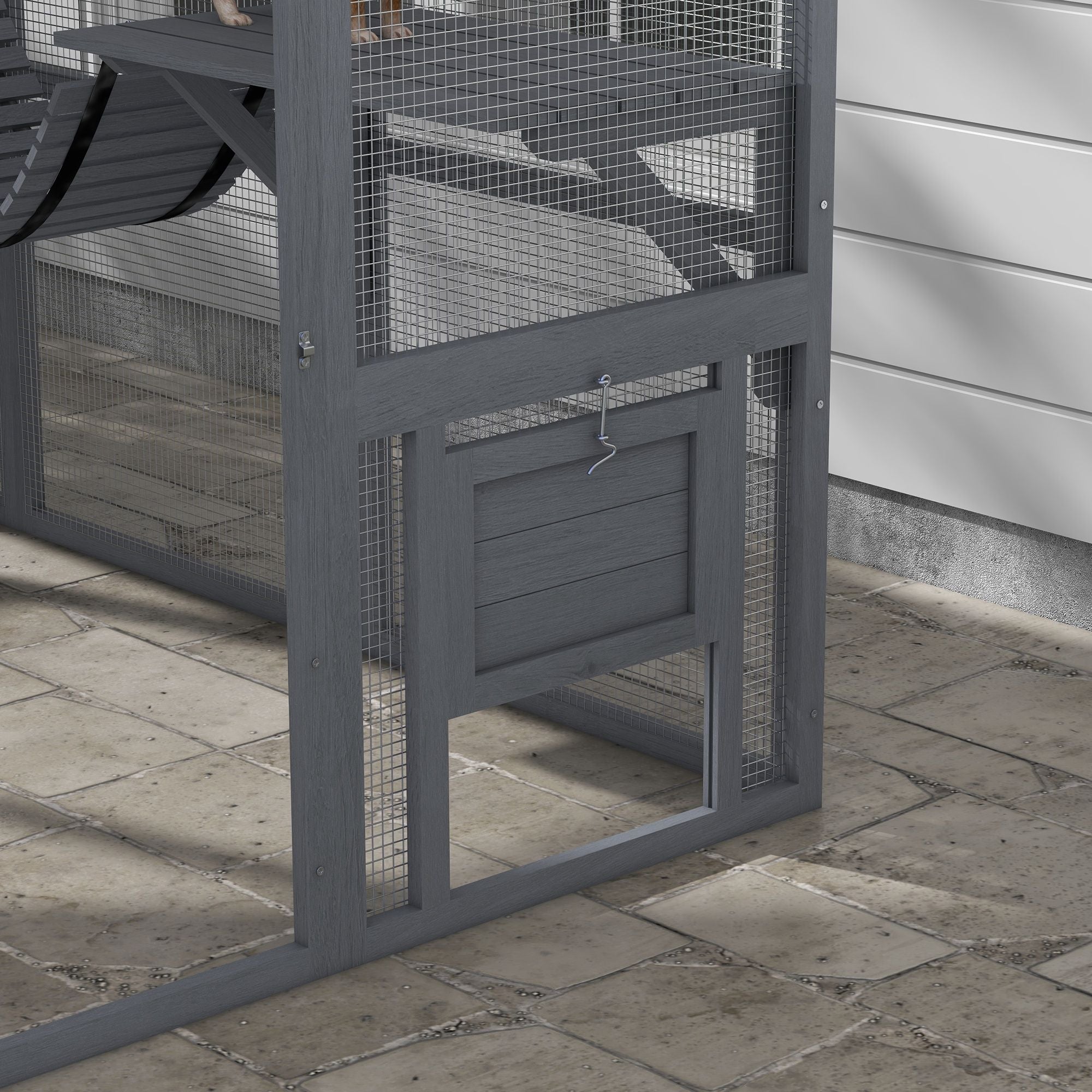 Spacious Outdoor Cat Patio for 3-6 Cats with Condos and Platforms