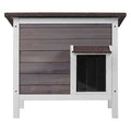 Outdoor Cat House Weatherproof, Feral Cat Shelter for Multiple Cats, Outdoor Wooden Cat Rabbit House with All-Round Foam Insulated, Open Roof, PVC Door Flaps, 24"L x 20"W x 21"H