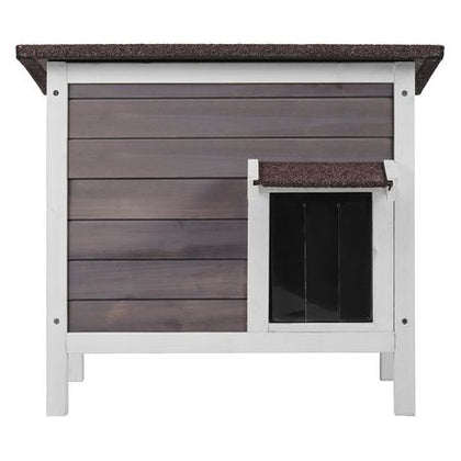 Outdoor Cat House Weatherproof, Feral Cat Shelter for Multiple Cats, Outdoor Wooden Cat Rabbit House with All-Round Foam Insulated, Open Roof, PVC Door Flaps, 24"L x 20"W x 21"H