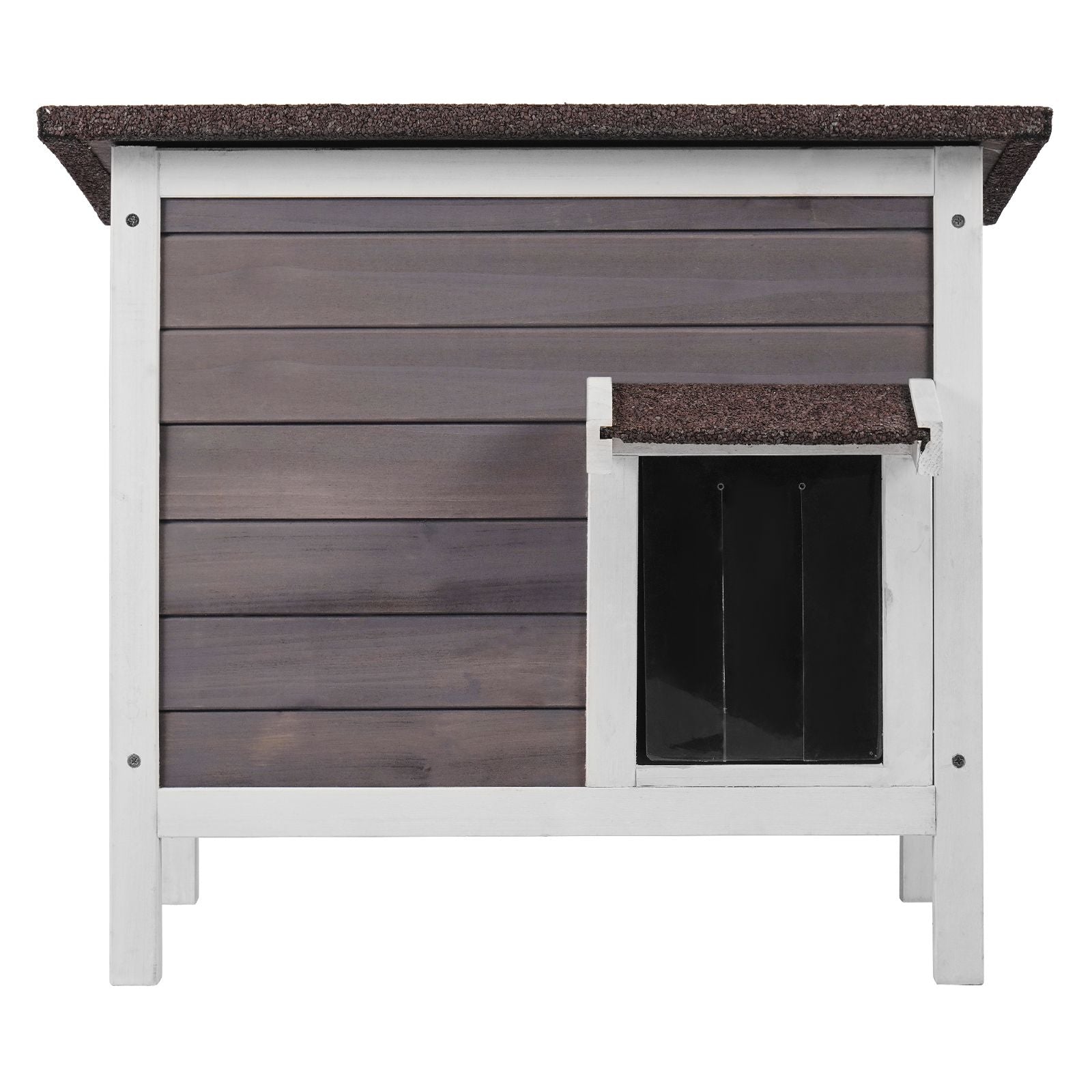 Outdoor Cat House Weatherproof, Feral Cat Shelter for Multiple Cats, Outdoor Wooden Cat Rabbit House with All-Round Foam Insulated, Open Roof, PVC Door Flaps, 24"L x 20"W x 21"H