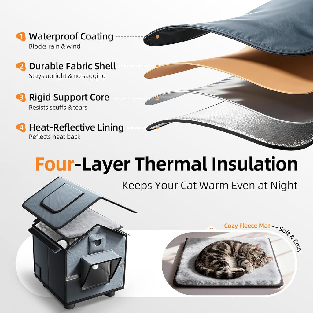 Magnetic Fortress Cat House: Weatherproof, Insulated, Secure Outdoor Shelter