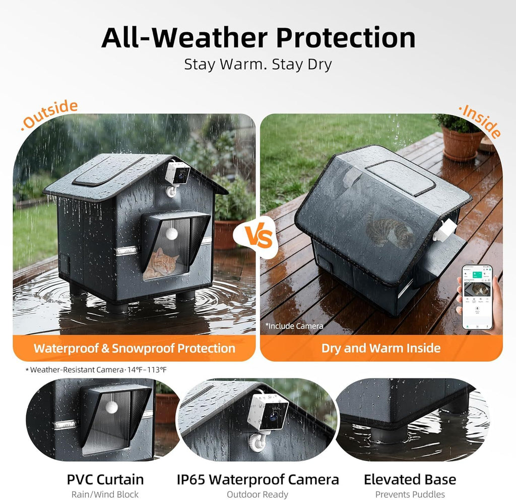 Magnetic Fortress Cat House: Weatherproof, Insulated, Secure Outdoor Shelter