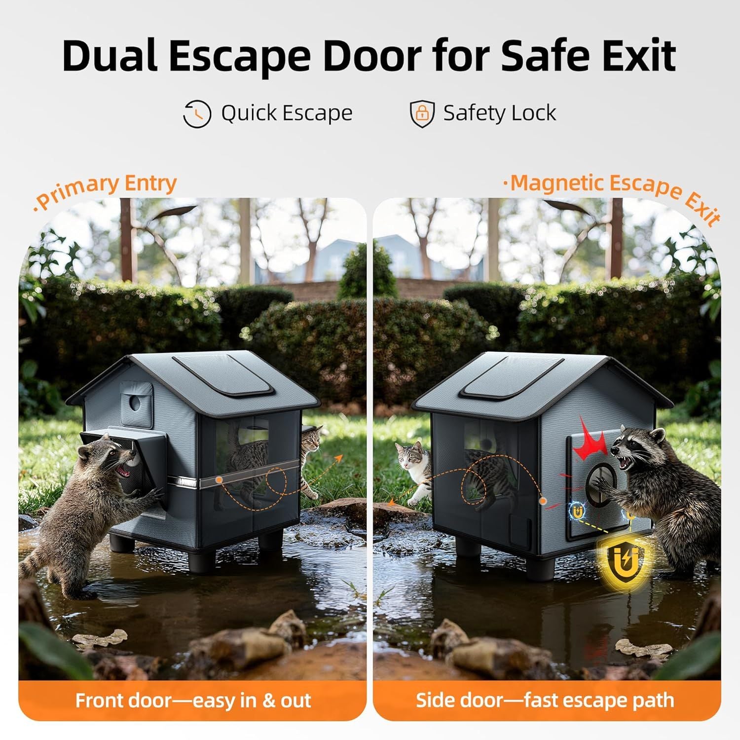 Magnetic Fortress Cat House: Weatherproof, Insulated, Secure Outdoor Shelter