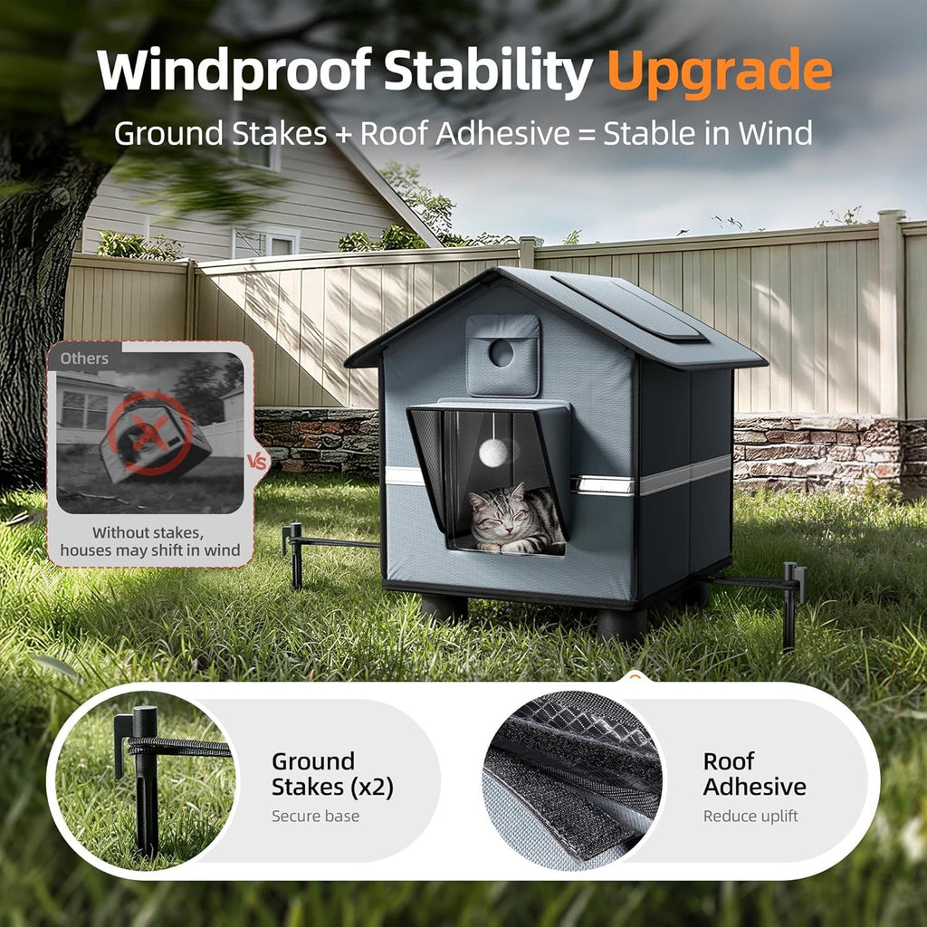 Magnetic Fortress Cat House: Weatherproof, Insulated, Secure Outdoor Shelter