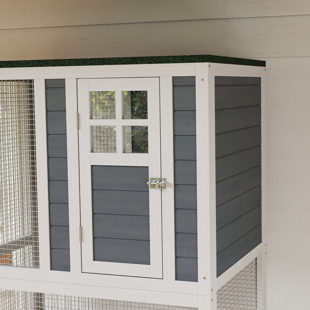 furniture-style Outdoor Catio on Wheels with Weatherproof Roof and Resting Condo