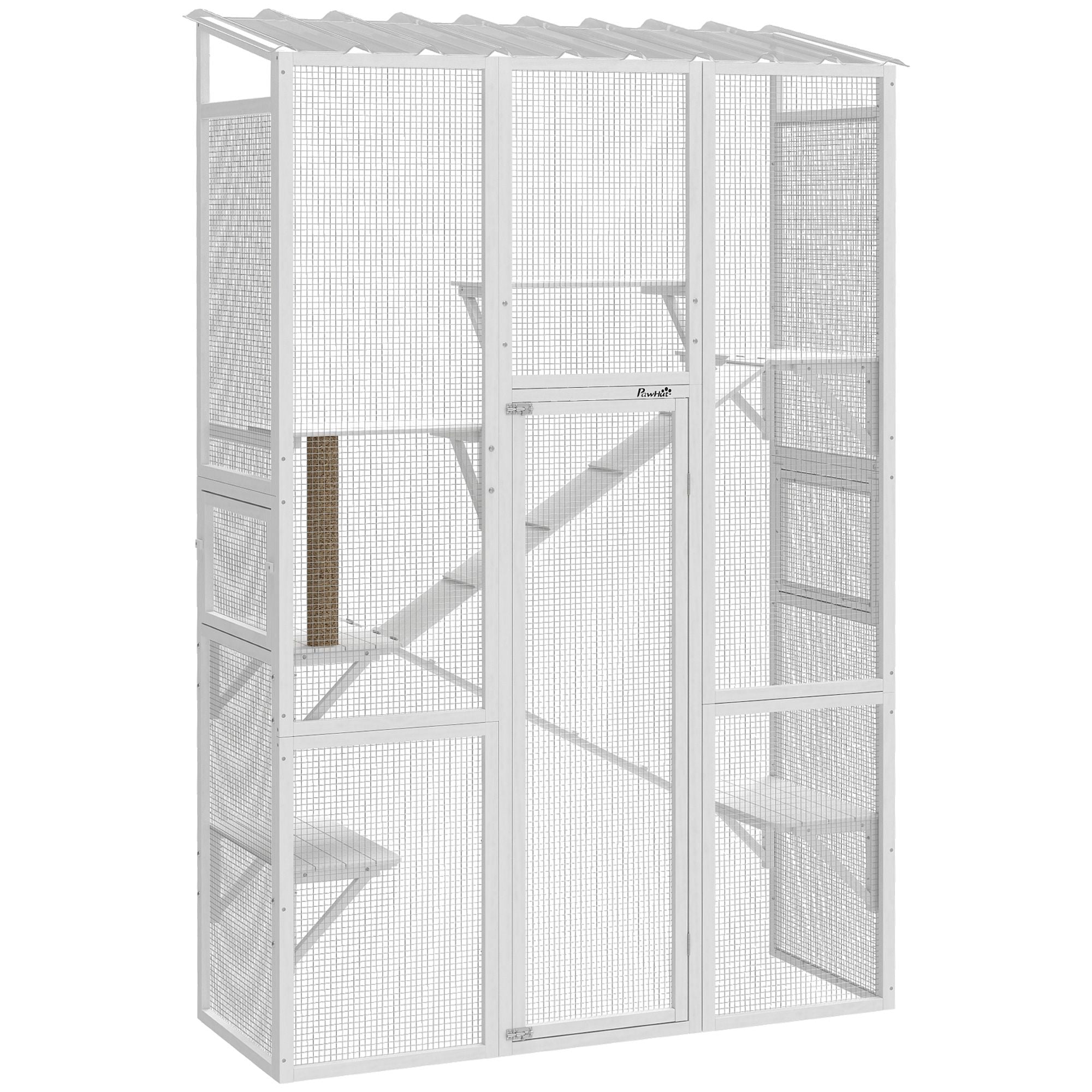 Large Outdoor Catio Enclosure with 6 Jumping Platforms & Scratching Post