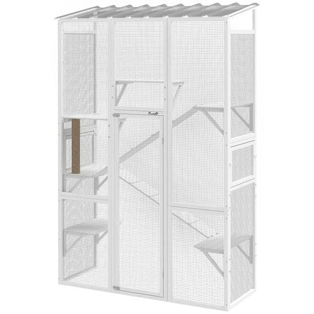 Large Outdoor Catio Enclosure with 6 Jumping Platforms & Scratching Post