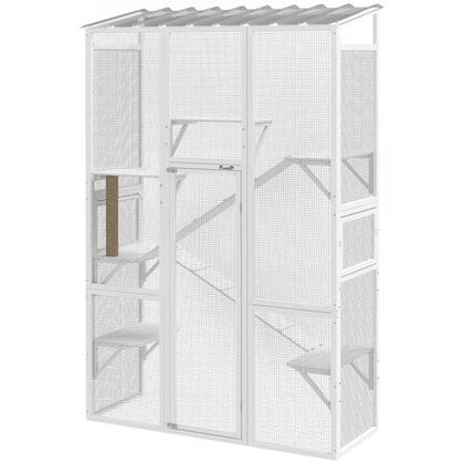 Large Outdoor Catio Enclosure with 6 Jumping Platforms & Scratching Post