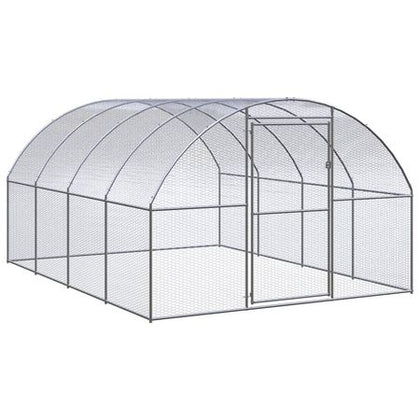 Large Outdoor Galvanized structured Chicken Coop with Extension Frame