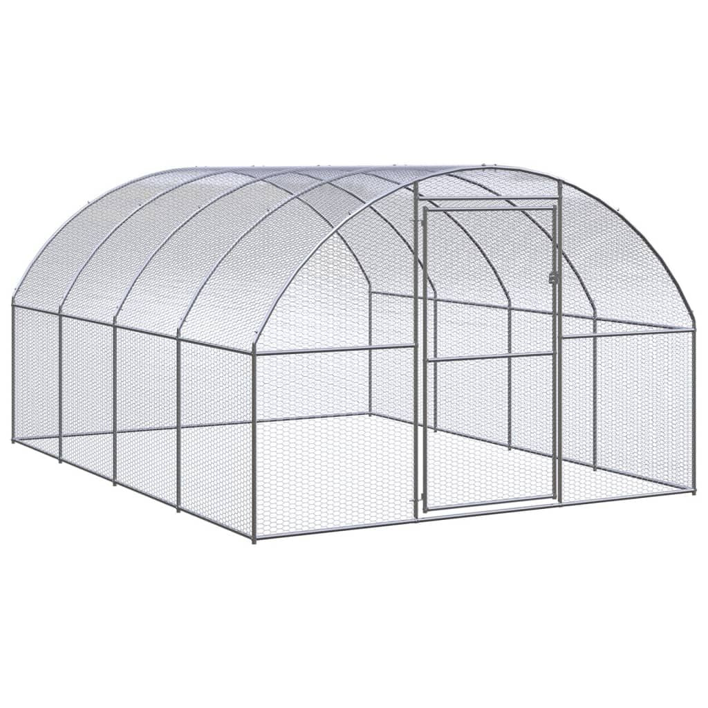 Large Outdoor Galvanized structured Chicken Coop with Extension Frame