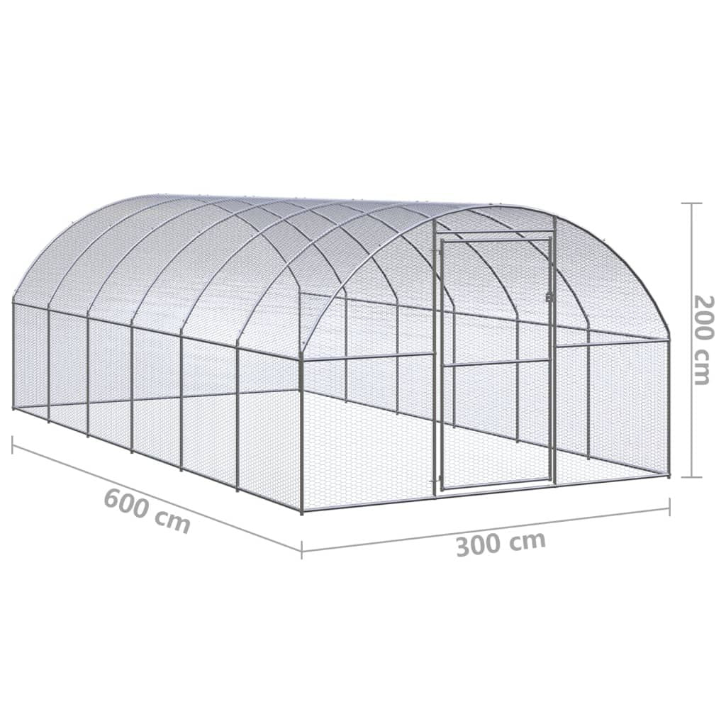 Galvanized structured Chicken Coop - Outdoor Poultry Enclosure