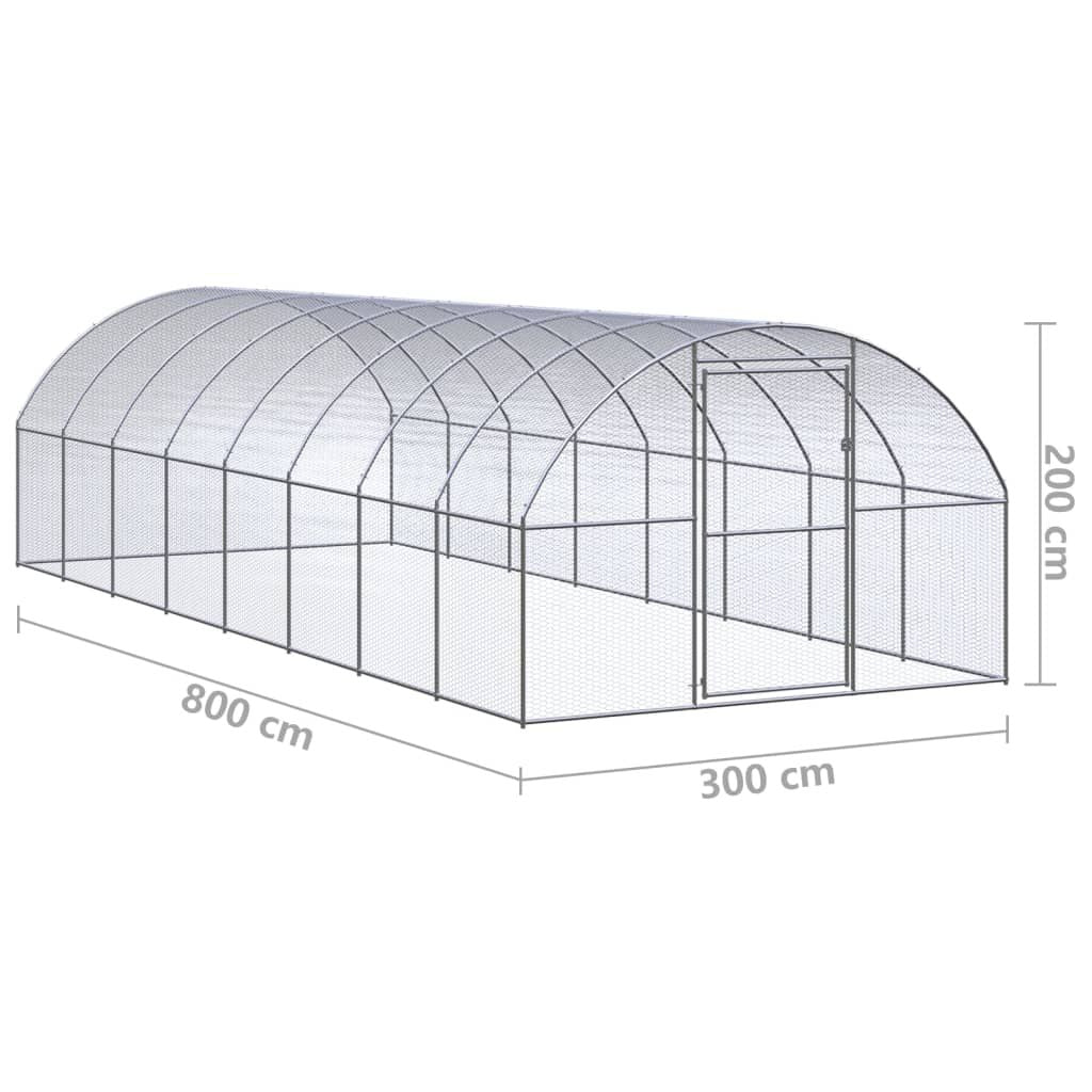 Spacious Galvanized structured Chicken Coop for Outdoor Poultry