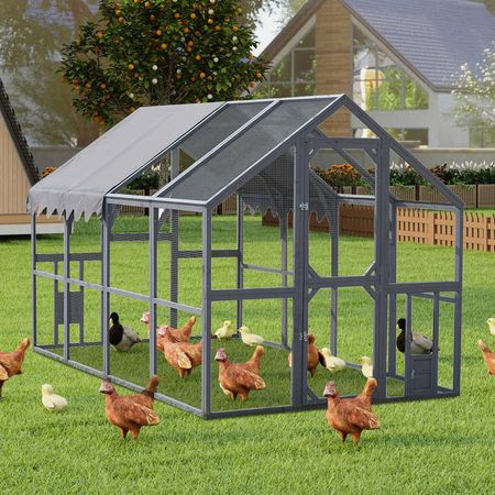 Outdoor Chicken Coop Enclosures 110" Large Kitten Playpen, Upgrade water-ready Cover
