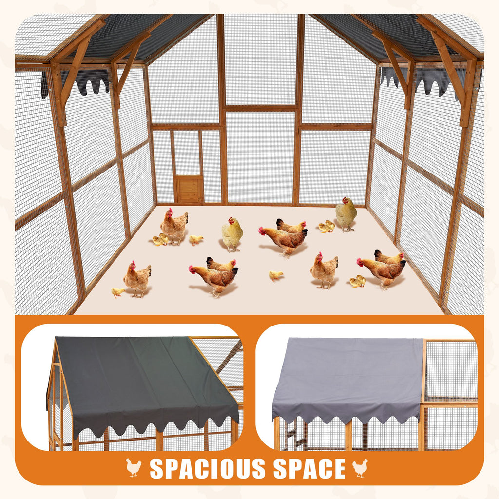 Outdoor Chicken Coop Enclosures 110" Large Kitten Playpen, Upgrade water-ready Cover