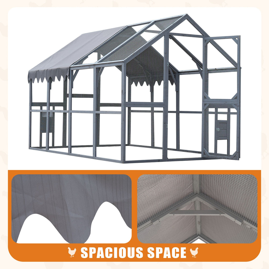 Outdoor Chicken Coop Enclosures 110" Large Kitten Playpen, Upgrade water-ready Cover