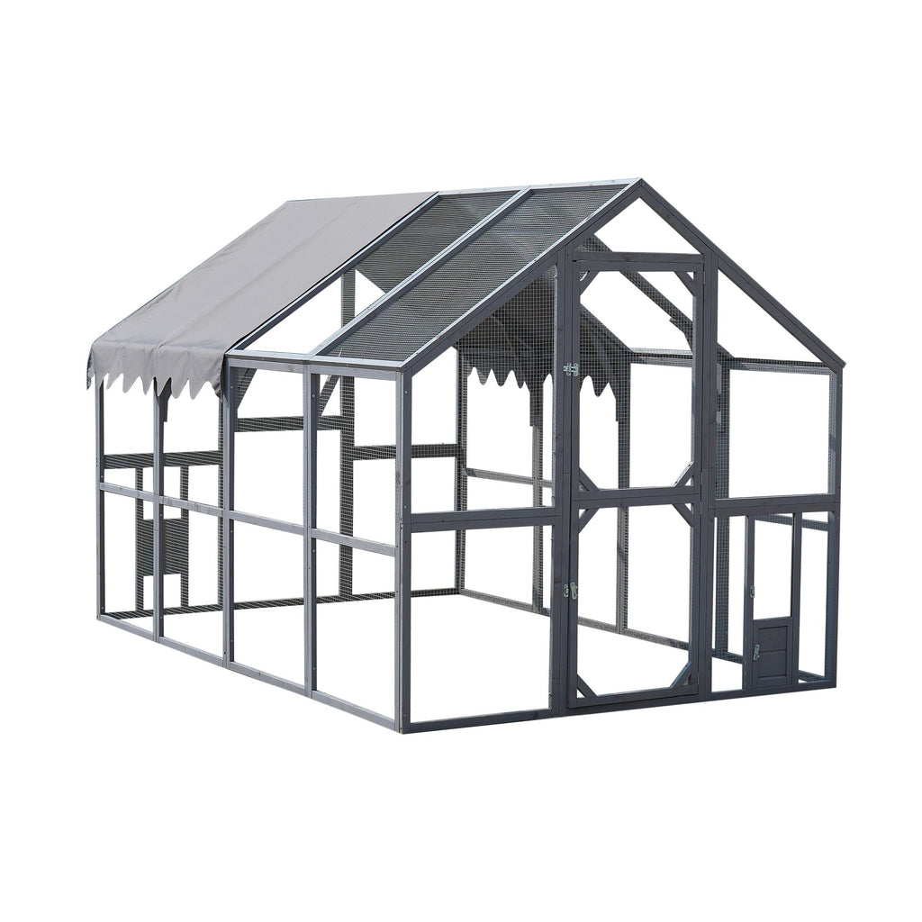 Outdoor Chicken Coop Enclosures 110" Large Kitten Playpen, Upgrade water-ready Cover