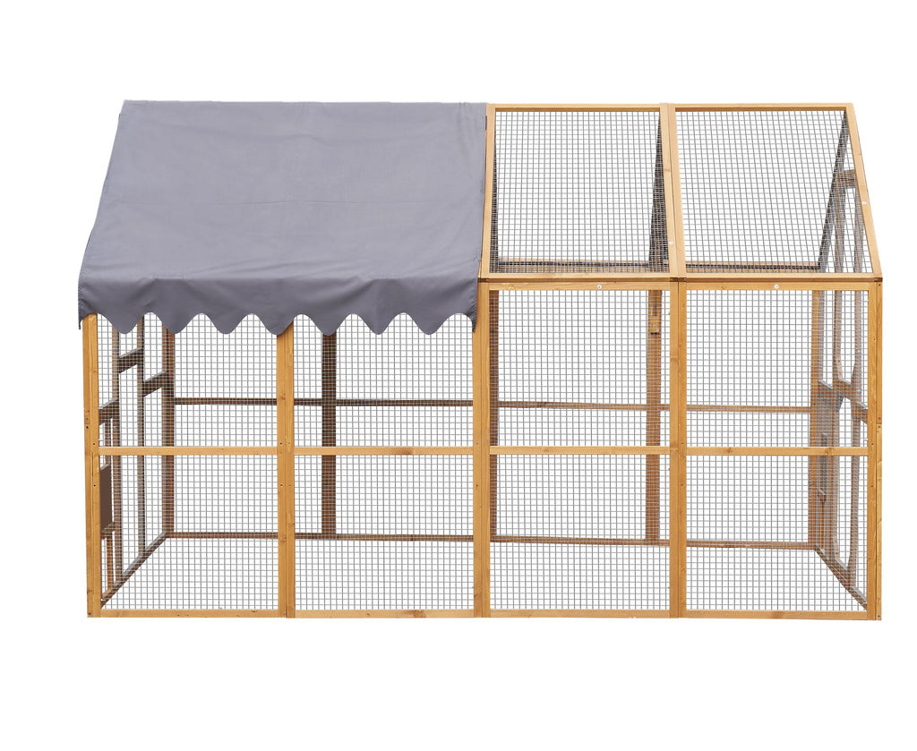Outdoor Chicken Coop Enclosures 110" Large Kitten Playpen, Upgrade water-ready Cover