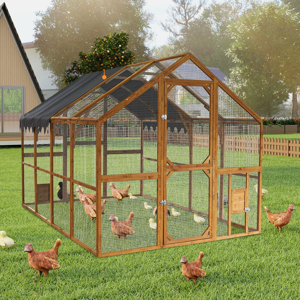 Outdoor Chicken Coop Enclosures 110" Large Kitten Playpen, Upgrade water-ready Cover
