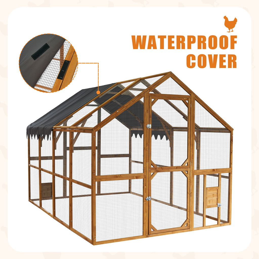 Outdoor Chicken Coop Enclosures 110" Large Kitten Playpen, Upgrade water-ready Cover