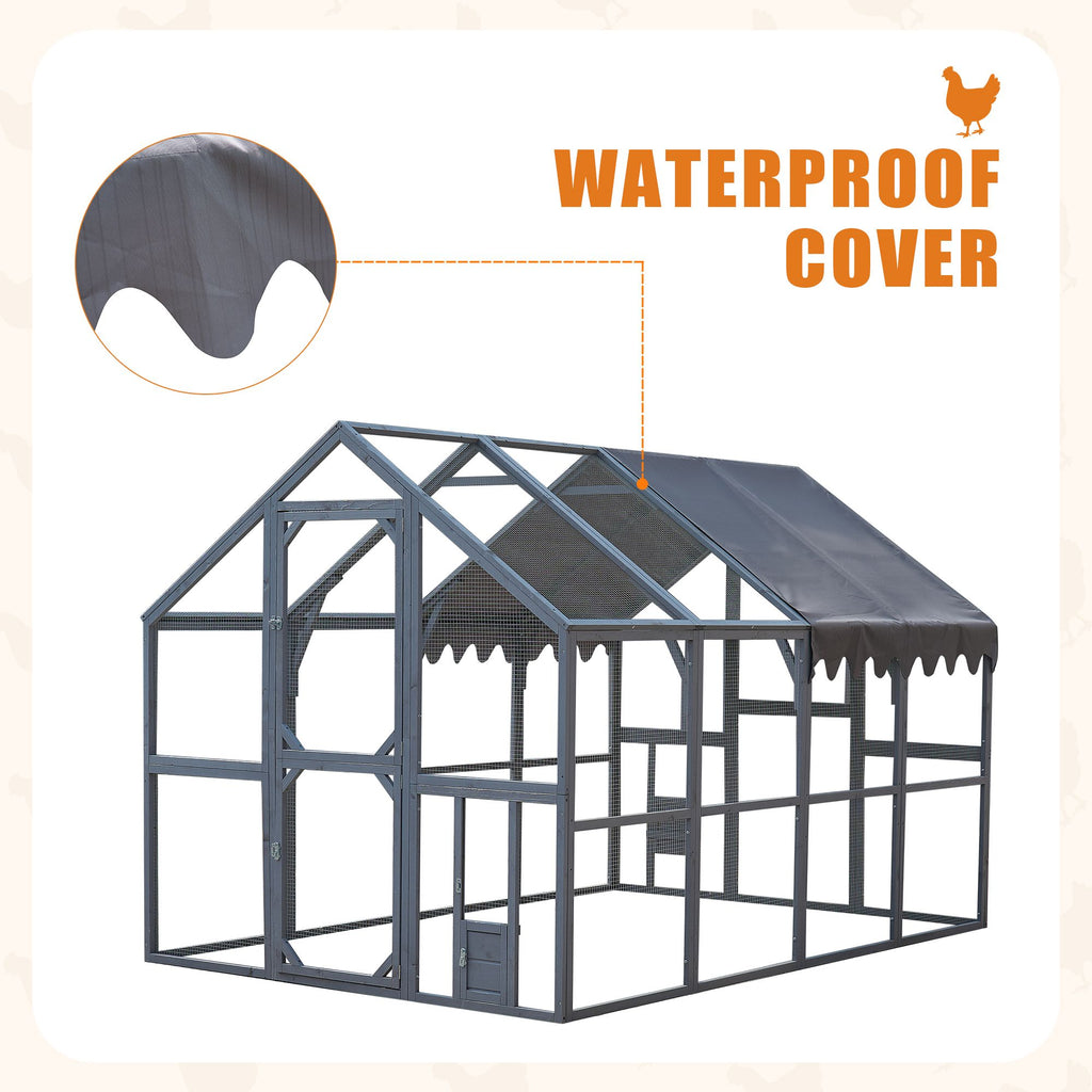 Outdoor Chicken Coop Enclosures 110" Large Kitten Playpen, Upgrade water-ready Cover