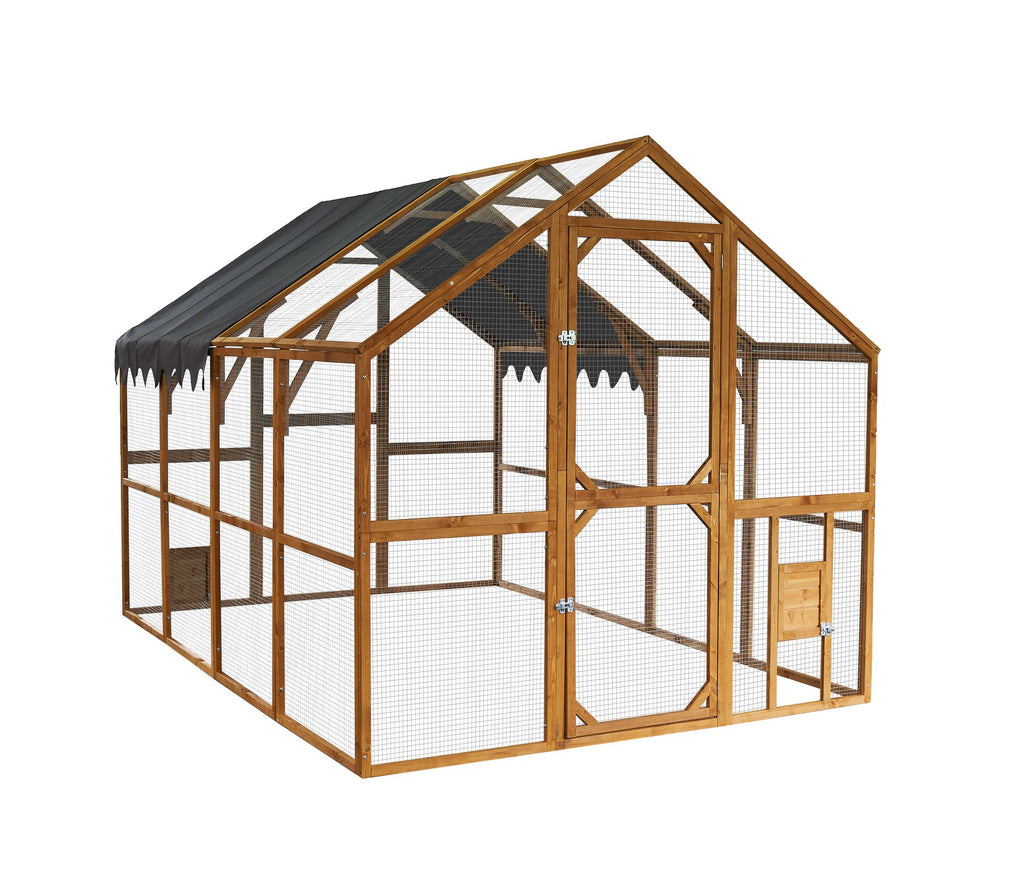 Outdoor Chicken Coop Enclosures 110" Large Kitten Playpen, Upgrade water-ready Cover