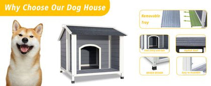 Weatherproof furniture-style Dog House with Raised Floor Design