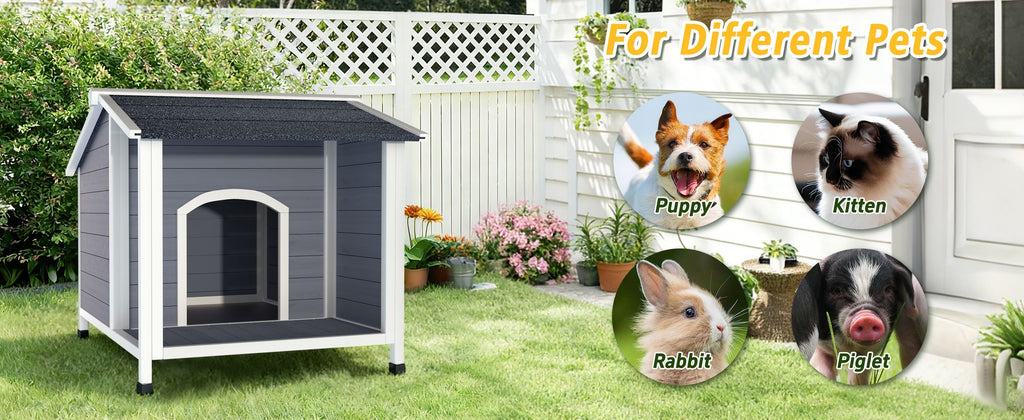 Weatherproof furniture-style Dog House with Raised Floor Design