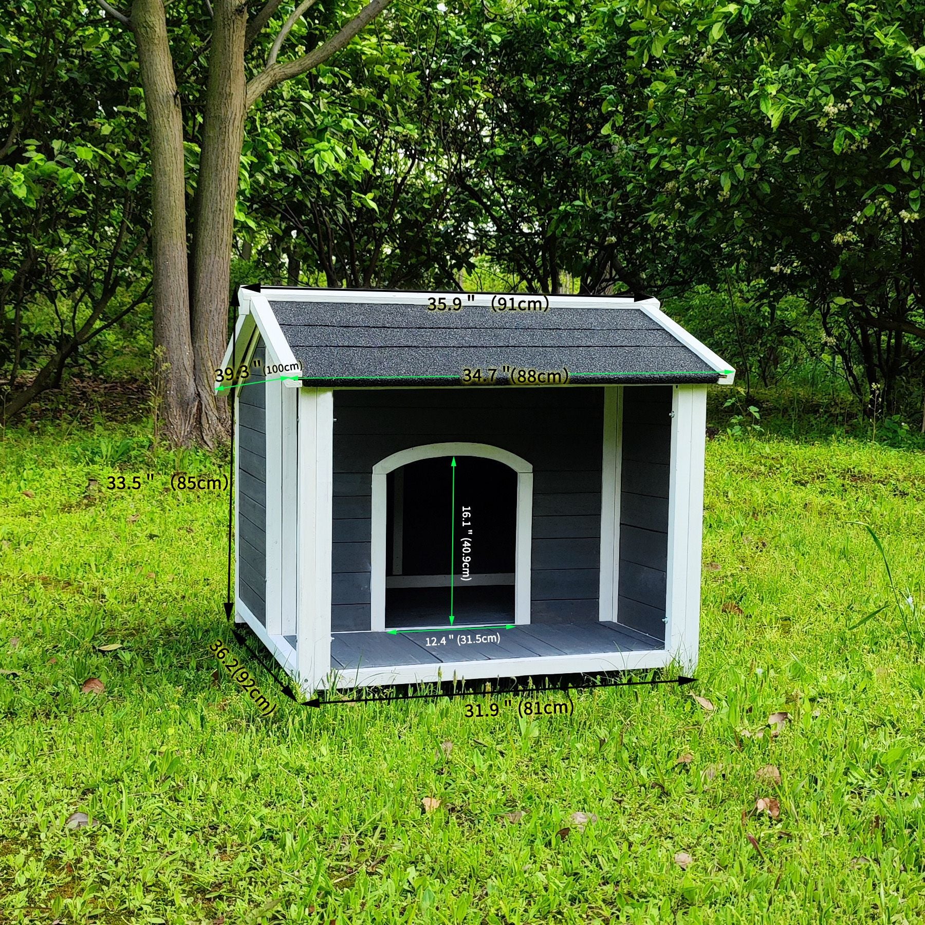 Weatherproof furniture-style Dog House with Raised Floor Design