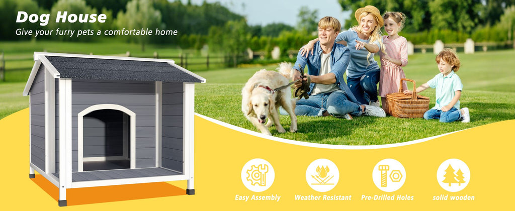 Weatherproof furniture-style Dog House with Raised Floor Design