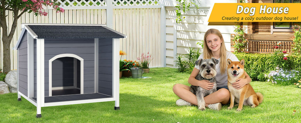 Weatherproof furniture-style Dog House with Raised Floor Design