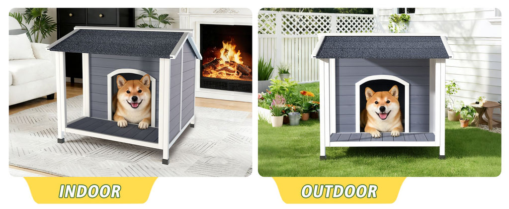 Weatherproof furniture-style Dog House with Raised Floor Design