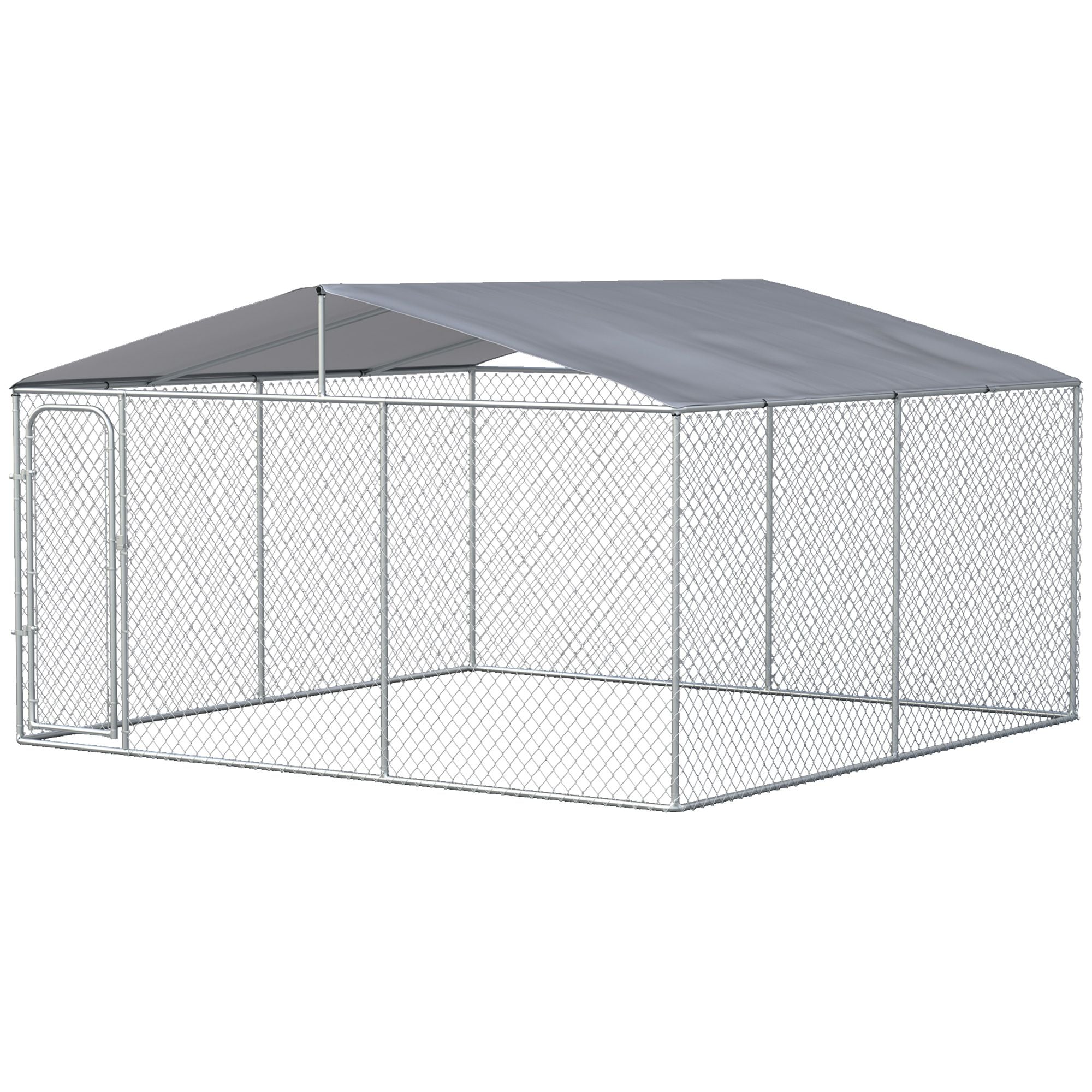 Spacious Outdoor Dog Kennel with Shade Roof for Large Breeds