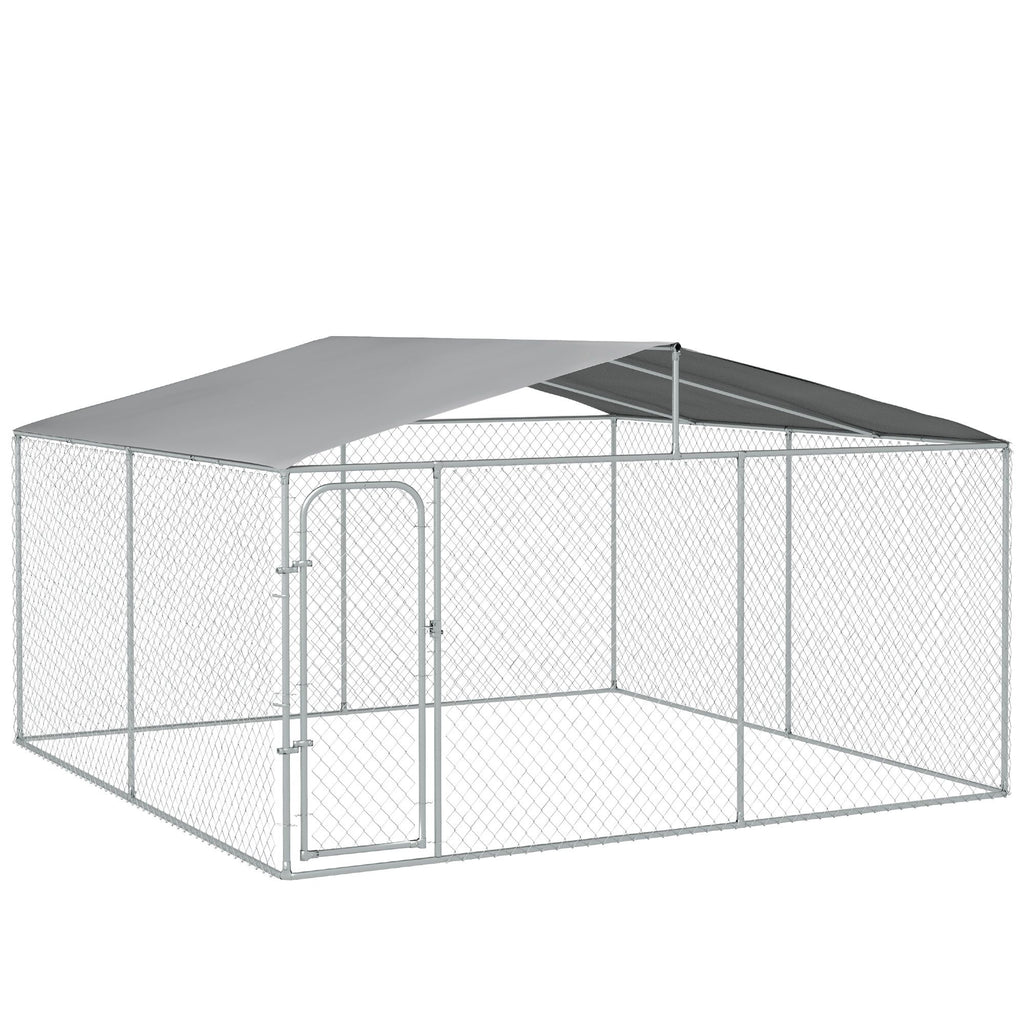 Spacious Outdoor Dog Kennel with Shade Roof for Large Breeds