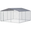 Spacious Outdoor Dog Kennel with Shade Roof for Large Breeds