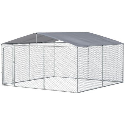 Spacious Outdoor Dog Kennel with Shade Roof for Large Breeds