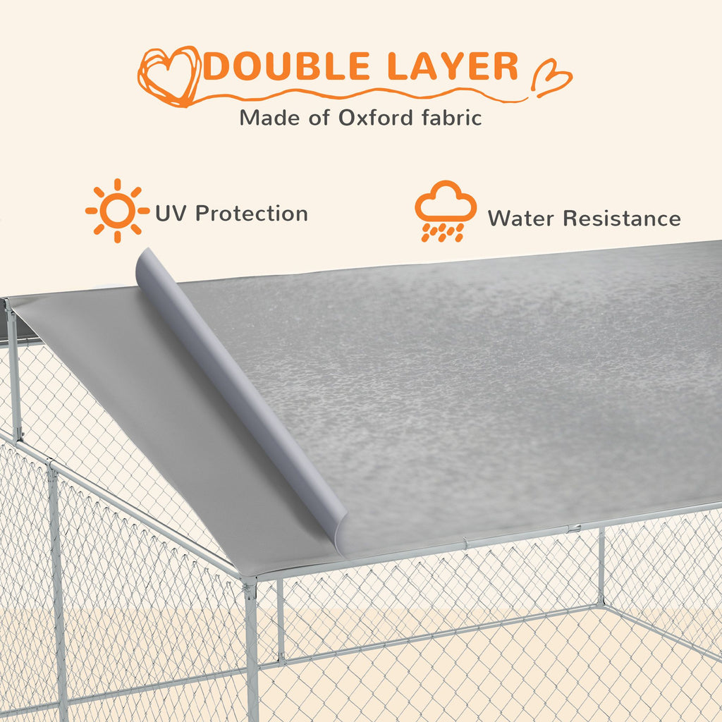 Spacious Outdoor Dog Kennel with Shade Roof for Large Breeds