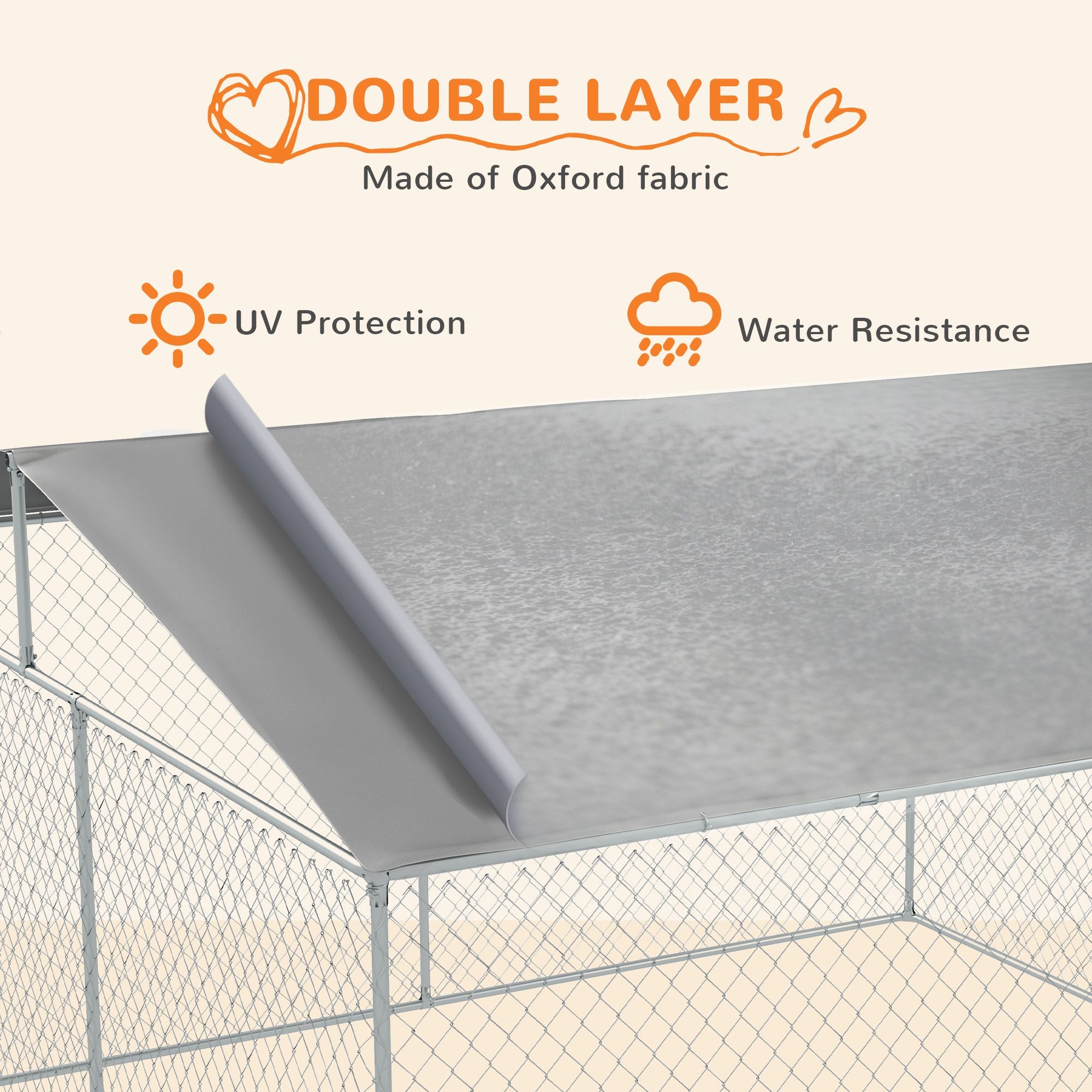 Spacious Outdoor Dog Kennel with Shade Roof for Large Breeds