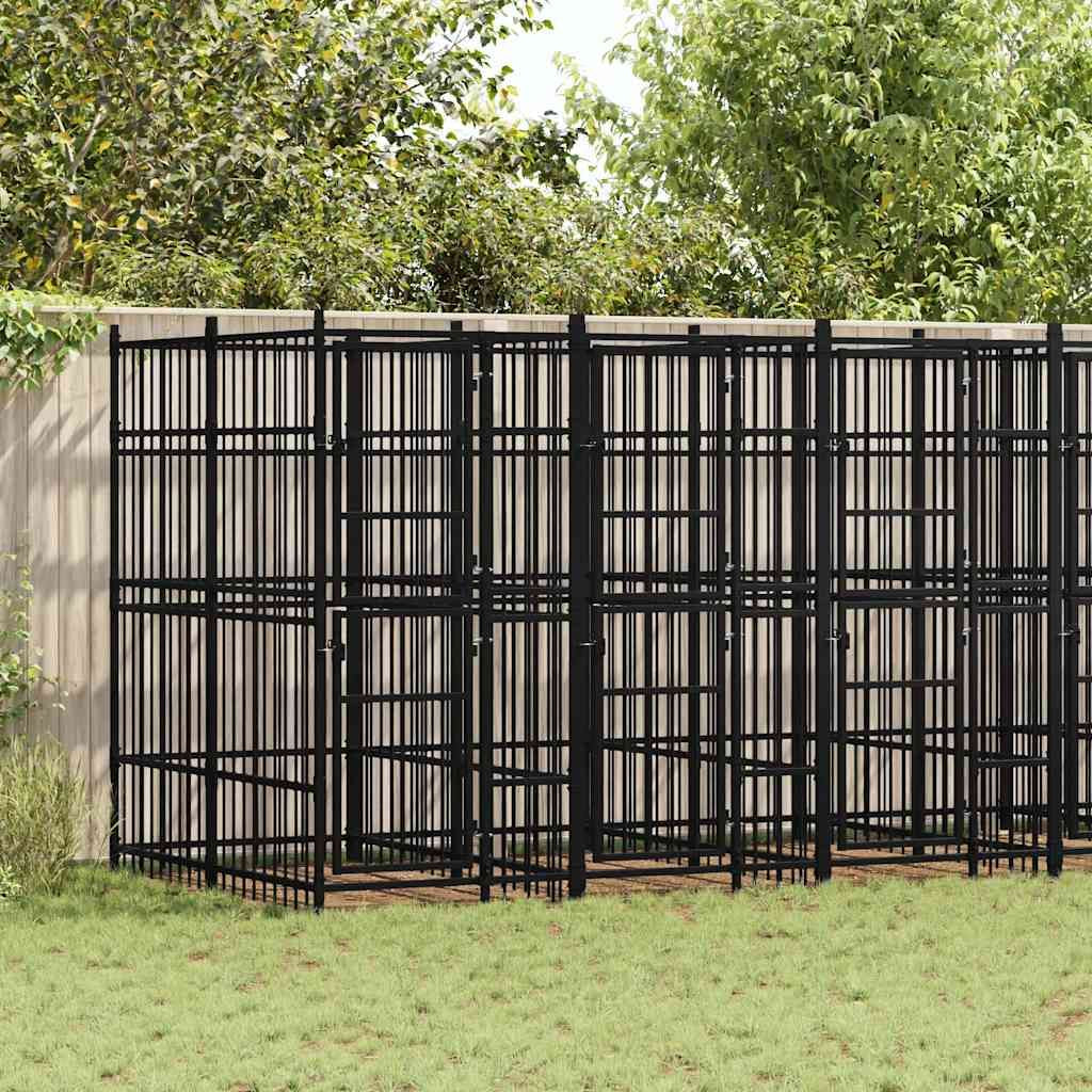Outdoor Dog Kennel Steel 119 ft²