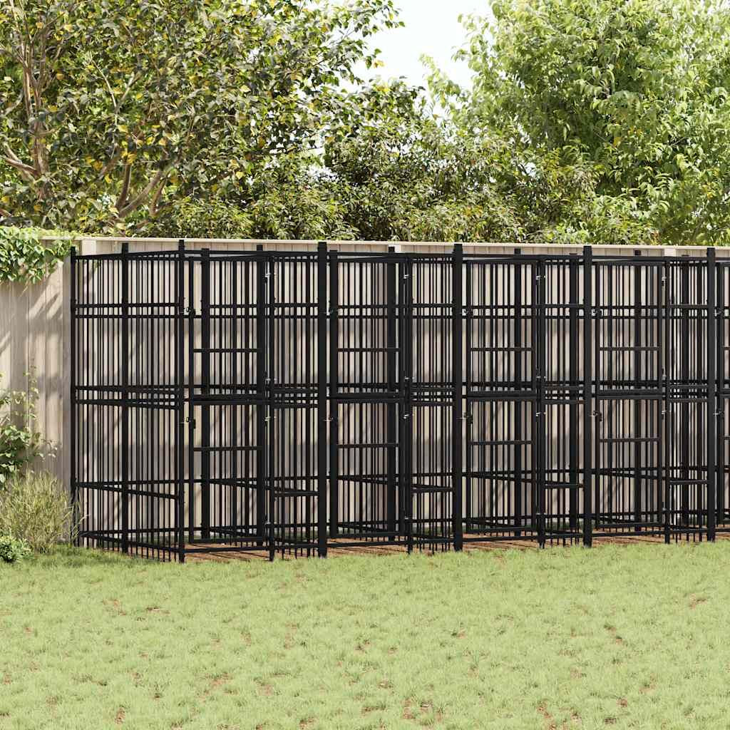 Outdoor Dog Kennel Steel 158.8 ft²