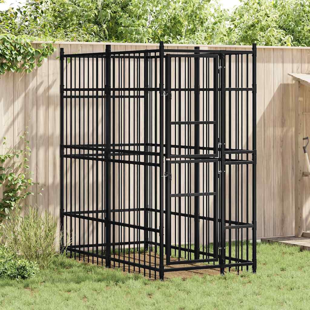 Outdoor Dog Kennel Steel 19.8 ft²
