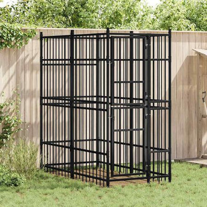 Outdoor Dog Kennel Steel 19.8 ft²