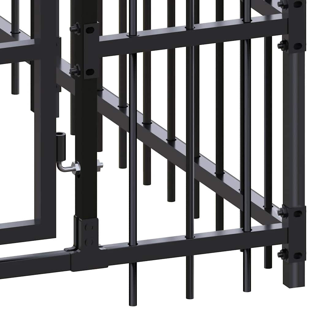 Outdoor Dog Kennel Steel 19.8 ft²