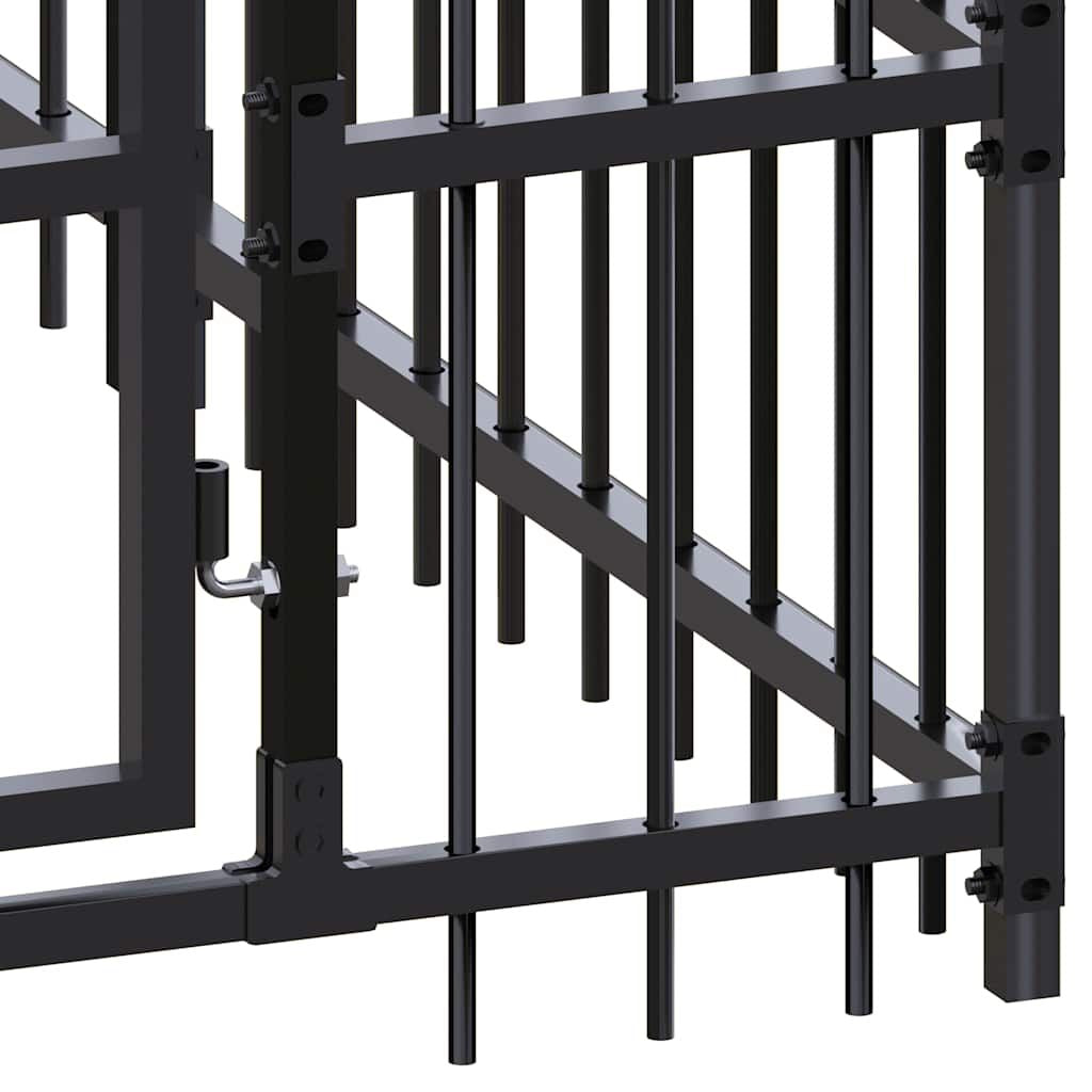 Outdoor Dog Kennel Steel 59.5 ft²