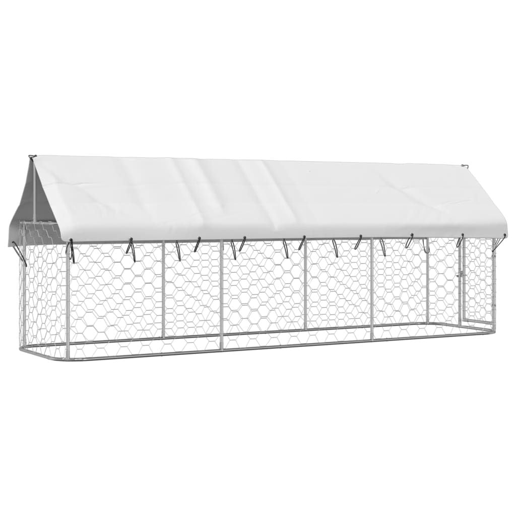 Outdoor Dog Kennel with Roof 157.5"x39.4"x59.1