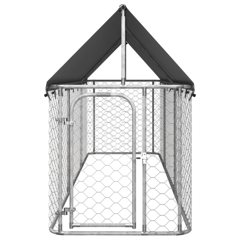 Outdoor Dog Kennel with Roof 157.5"x39.4"x59.1