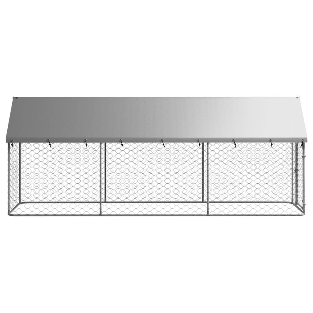Outdoor Dog Kennel with Roof 157.5"x39.4"x59.1