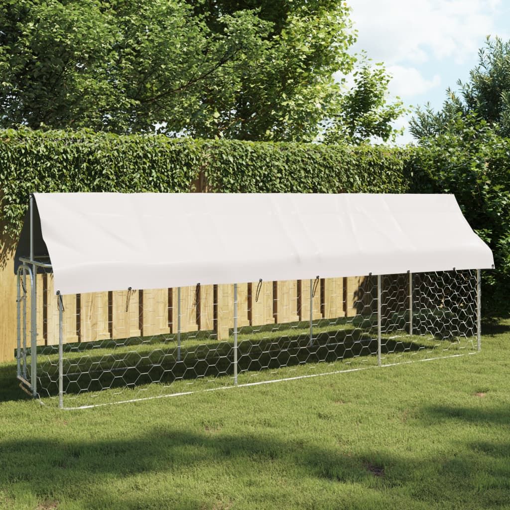 Outdoor Dog Kennel with Roof 157.5"x39.4"x59.1